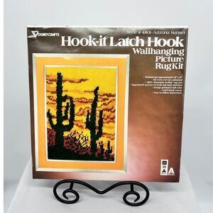Vtg Vogart Crafts Hook-it Latch Hook Rug Kit Style 4801 Arizona Sunset 70s